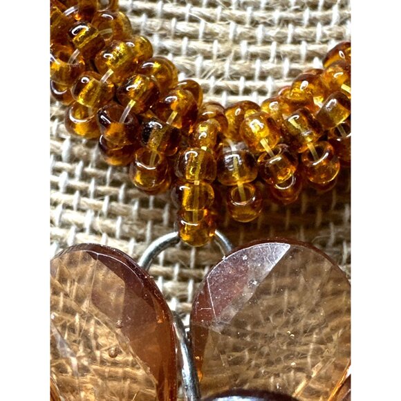 Earthy Boho Chic Tone Flower Pendant Necklace Beaded Whimsy Fairycore - Picture 7 of 8